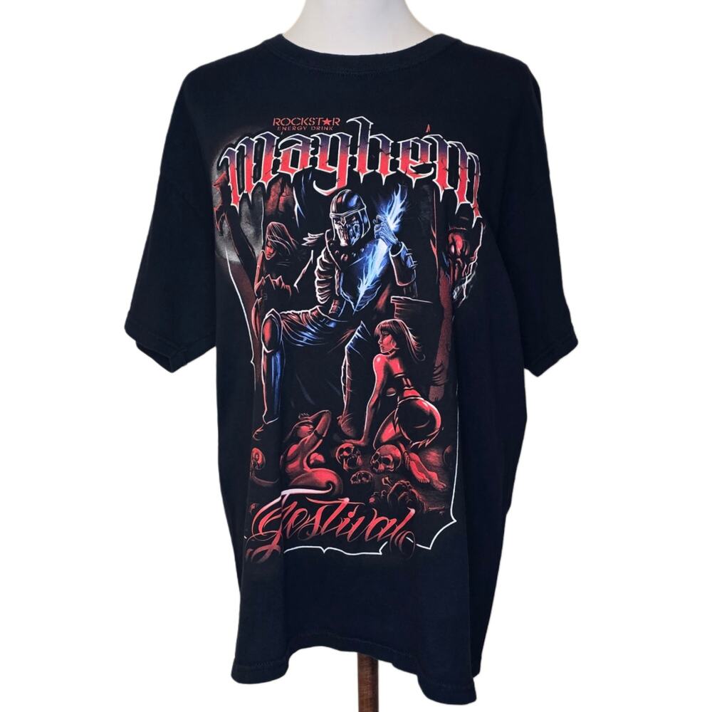 Rockstar Energy Mayhem Festival Tour Tshirt Size L Black 2011 Concert Tee